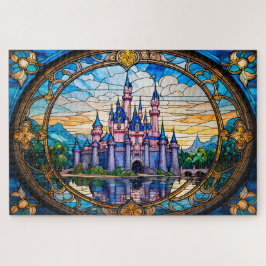 Stained Glass Dream Castle jigsaw puzzle Legpuzzel