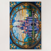 Stained Glass Dream Castle jigsaw puzzle Legpuzzel (Verticaal)
