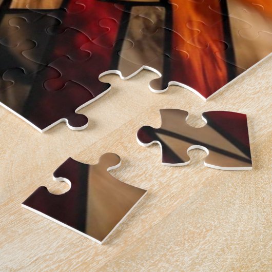 Stained Glass Eagle Jigsaw Puzzle Legpuzzel (Zijkant)