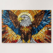 Stained Glass Eagle Jigsaw Puzzle Legpuzzel (Horizontaal)