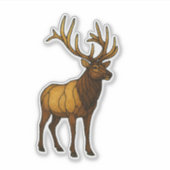 Stained Glass Elk Sticker (Voorkant)