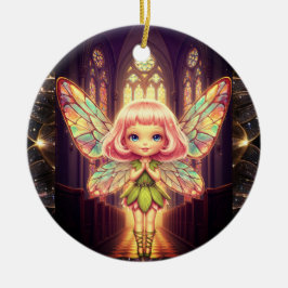 Stained glass, fairies, cathedrals, prayer keramisch ornament