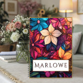 Stained Glass Floral Kaleidoscope of Brilliance Notitieboek