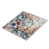 Stained glass flower motive tegeltje (Zijkant)