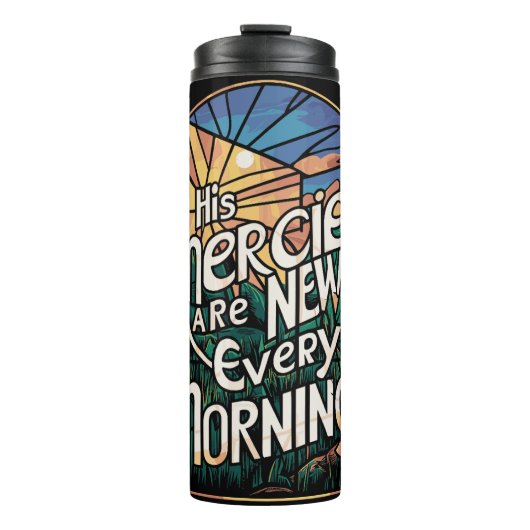 Stained Glass Forest Mercies Graphic Thermosbeker (Voorkant)