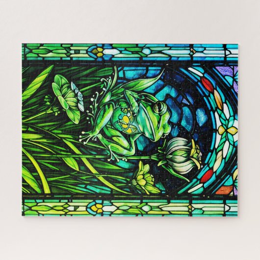 Stained Glass Frog Jigsaw Puzzle Legpuzzel (Horizontaal)