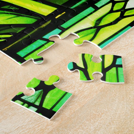 Stained Glass Frog Jigsaw Puzzle Legpuzzel (Zijkant)