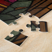 stained glass geisha puzzel (Zijkant)
