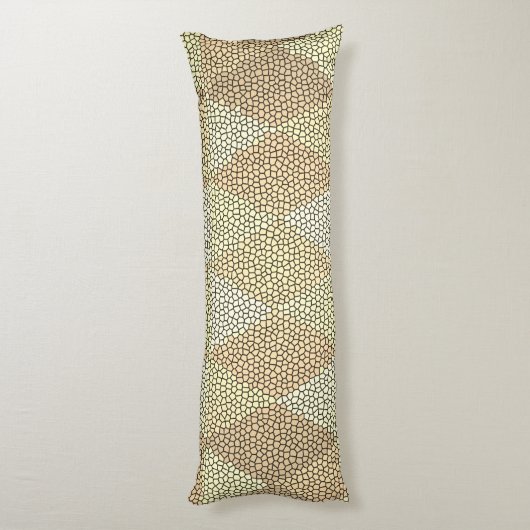 Stained Glass Gold Diamond Pattern Lichaamskussen (Achterkant (Verticaal))