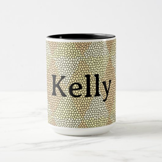 Stained Glass Gold Diamond Pattern Mok (Midden)