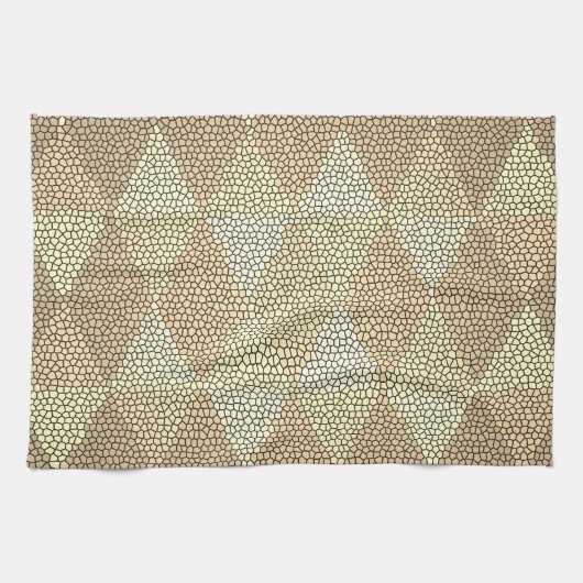 Stained Glass Gold Diamond Pattern Theedoek (Horizontaal)