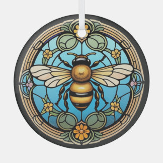 Stained Glass Honeybee Glas Ornament