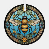 Stained Glass Honeybee Glas Ornament (Achterkant)