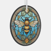 Stained Glass Honeybee Glas Ornament (Voorkant Rechts)