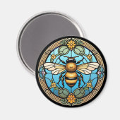 Stained Glass Honeybee Magneet (Voorkant / Achterkant)