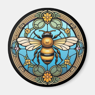 Stained Glass Honeybee Magneet
