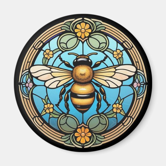 Stained Glass Honeybee Magneet (Voorkant)