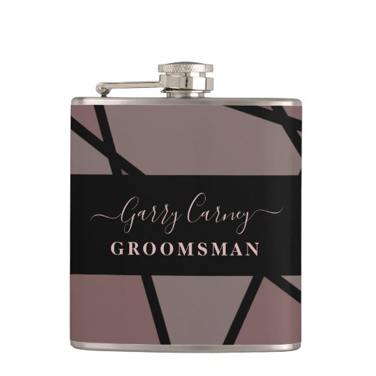 Stained Glass Imitation to Groomsmen Heupfles (Voorkant)