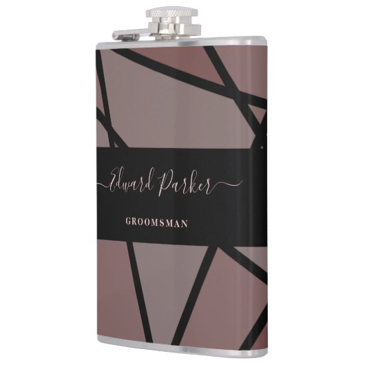 Stained Glass Imitation to Thank Groomsmen Heupfles (Links)