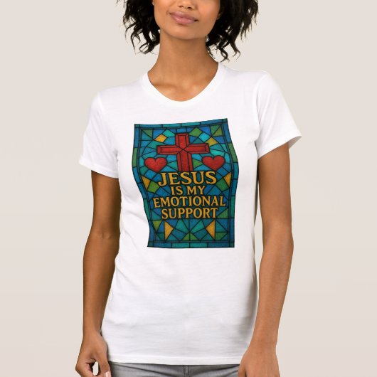 Stained Glass Jesus Christian Shirt (Voorkant)