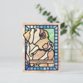 Stained Glass Labrador Retriever Dog Postcards Feestdagenkaart (Staand voorkant)