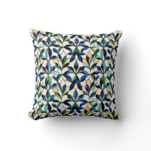 Stained Glass Leaf Throw Pillow