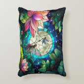 Stained Glass Little Fairy With Dragonfly Accent Kussen (Voorkant(Verticaal))