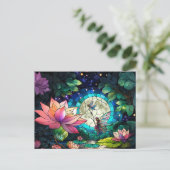 Stained Glass Little Fairy With Dragonfly Briefkaart (Staand voorkant)