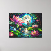 Stained Glass Little Fairy With Dragonfly Canvas Afdruk (Voorkant)