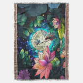 Stained Glass Little Fairy With Dragonfly Deken (Voorkant Verticaal)