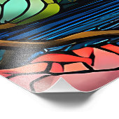 Stained Glass Little Fairy With Dragonfly Foto Afdruk (Hoek)