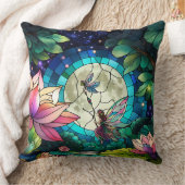 Stained Glass Little Fairy With Dragonfly Kussen (Deken)