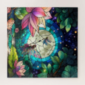 Stained Glass Little Fairy With Dragonfly Legpuzzel (Horizontaal)