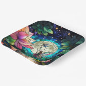 Stained Glass Little Fairy With Dragonfly Papieren Bordje (Gebogen)