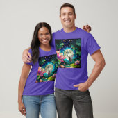 Stained Glass Little Fairy With Dragonfly T-shirt (Unisex)