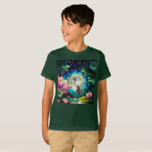 Stained Glass Little Fairy With Dragonfly T-shirt (Voorkant volledig)