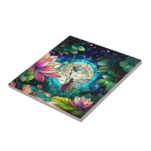 Stained Glass Little Fairy With Dragonfly Tegeltje (Zijkant)