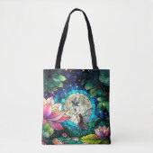 Stained Glass Little Fairy With Dragonfly Tote Bag (Voorkant)