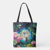 Stained Glass Little Fairy With Dragonfly Tote Bag (Achterkant)