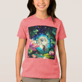 Stained Glass Little Fairy With Dragonfly Tri-Blend Shirt (Voorkant)