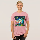 Stained Glass Little Fairy With Dragonfly Tri-Blend Shirt (Voorkant volledig)
