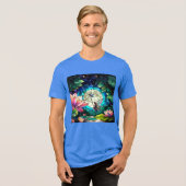 Stained Glass Little Fairy With Dragonfly Tri-Blend Shirt (Voorkant volledig)