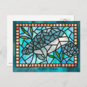 Stained Glass Manatee Postcards Feestdagenkaart (Voorkant / Achterkant)