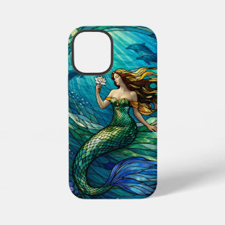 Stained Glass Mermaid Art iPhone 12 Mini Hoesje