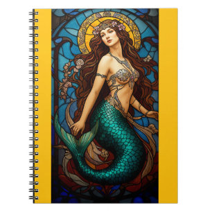 stained glass mermaid notitieboek