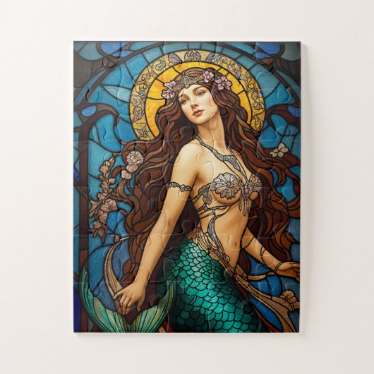 stained glass mermaid puzzel (Verticaal)