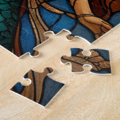 stained glass mermaid puzzel legpuzzel (Zijkant)
