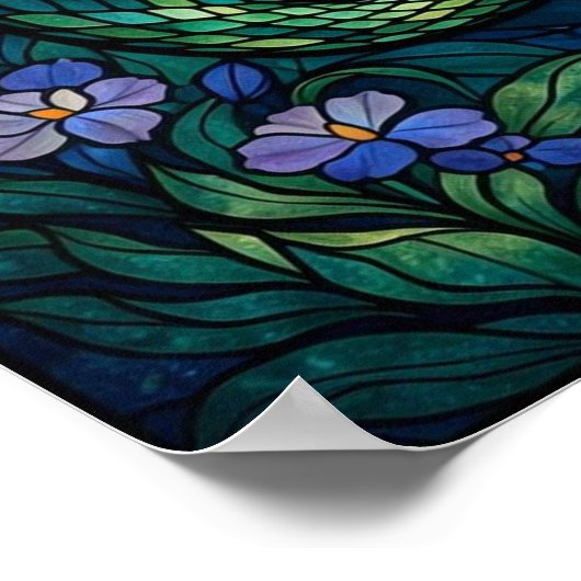 Stained Glass Mermaid Wall Art Poster (Hoek)