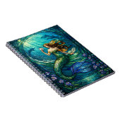 Stained Glass Mermaid Wall Art Poster Notitieboek (Rechterzijde)