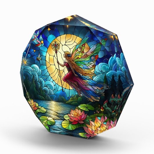 Stained Glass Moonlight Flight Fairy  Fotoblokken (Rechts)